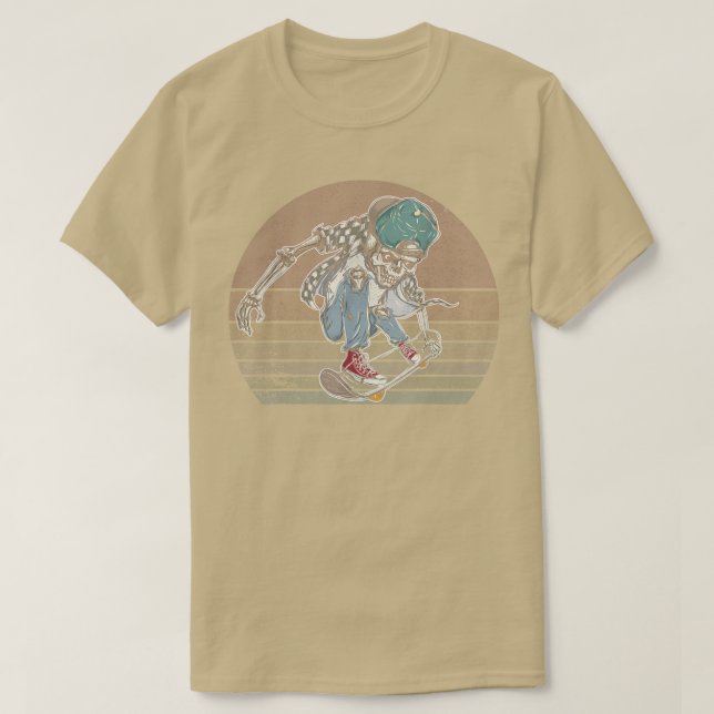 Camiseta Vintage Skull Skateboarder Skateboard Skateboardin (Frente do Design)
