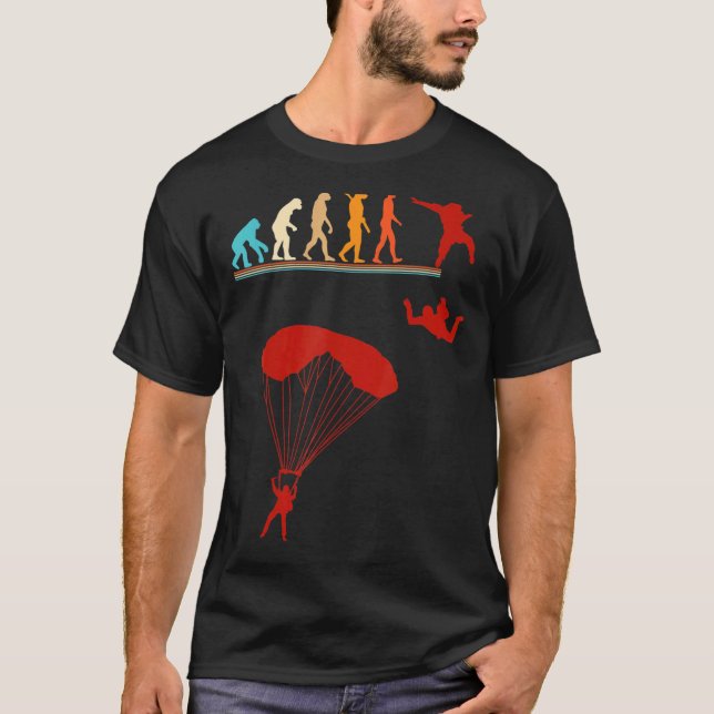 Camiseta Vintage Skydiving Evolution parachute ju (Frente)