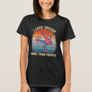 Camiseta Vintage Sloth I Love Soccer More than Pessoas Socc