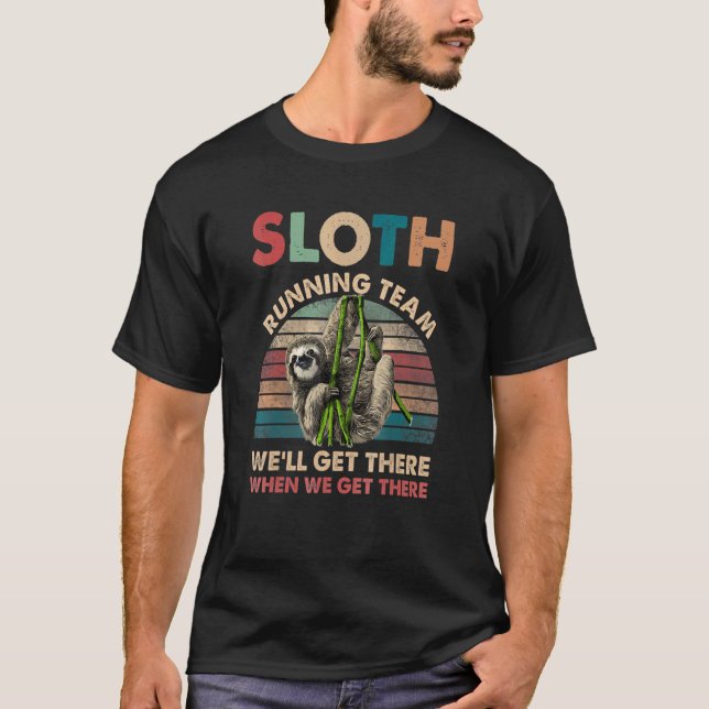 Camiseta Vintage Sloth Running Team Marathon Rungin (Frente)