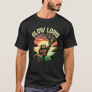 Camiseta Vintage Slow Loris Subindo um Criança Engraçado de