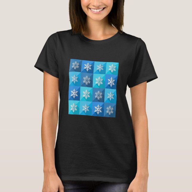 Camiseta Vintage Snowflake Christmas Pattern Funny (Frente)