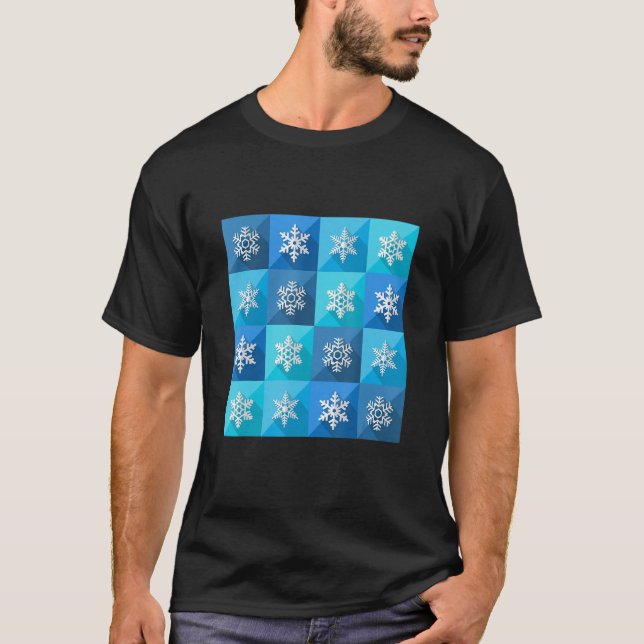 Camiseta Vintage Snowflake Christmas Pattern Funny (Frente)