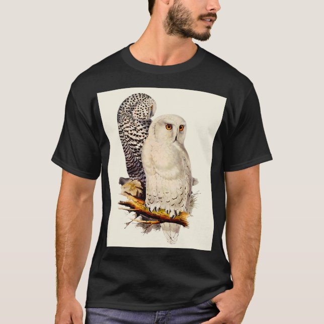 Camiseta Vintage Snowy Owl Drawing (Frente)