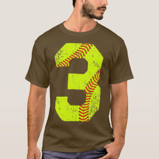 Camiseta Vintage Softball 3 Jersey Number