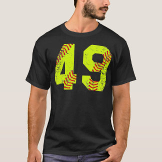 Camiseta Vintage Softball 49 Jersey Number