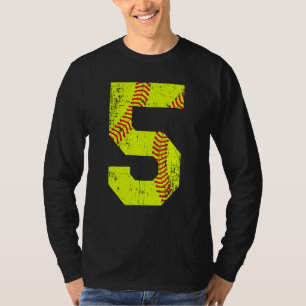 Camiseta Vintage Softball 5 Jersey Number