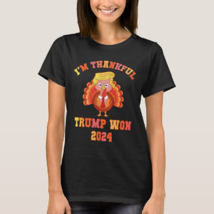 Camiseta Vintage, sou grato Trump venceu 2024, Funny Thanks