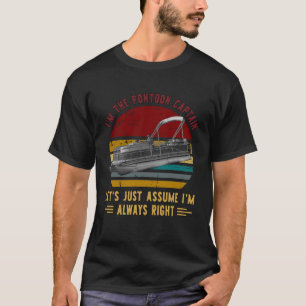 Camiseta Vintage sou o Capitão Pontoon Boat 1