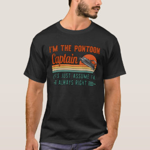 Camiseta Vintage sou o Capitão Pontoon Boat 1