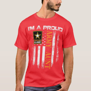 Camiseta Vintage Sou Tia do Exército Orgulhosa com Gi da Ba