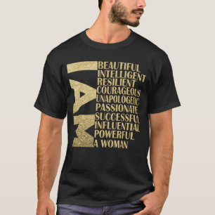 Camiseta Vintage Sou Uma Mulher Corajosa Inteligente Resili