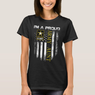 Camiseta Vintage, sou uma tia do exército orgulhosa com ban