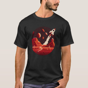 Camiseta Vintage Space Science Mars Ficar Geek Síst Solar