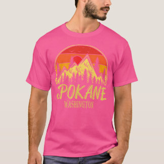 Camiseta Vintage Spokane Washington Wa Montanhas Hike Hikin