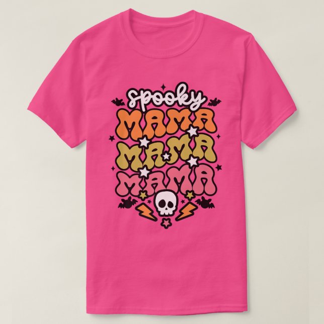 Camiseta Vintage Spooky Mama Witchy Hallowwen M (Frente do Design)