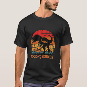 Camiseta Vintage Spookysaurus Sister Rex Dinossaur Hallowee