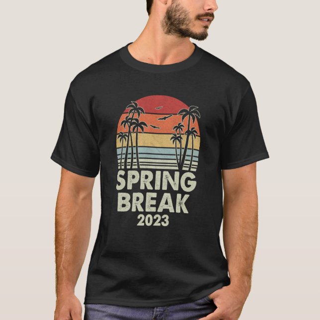 Camiseta Vintage Spring Break 2023 Retro Matching Group (Frente)
