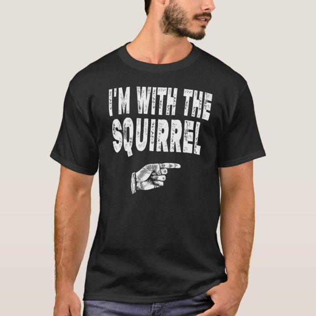 Camiseta Vintage Squirrel Fans I'm with The Squirrel (Frente)
