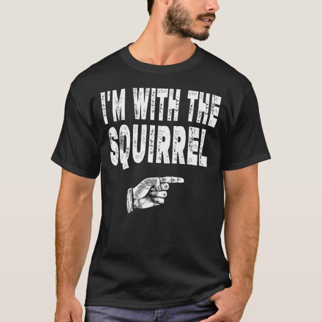 Camiseta Vintage Squirrel Fans I'm with The Squirrel (Frente)