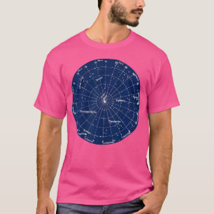 Camiseta Vintage Star Map Chart Constelation Astronomy Spa