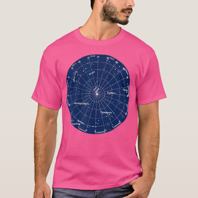 Camiseta Vintage Star Map Chart Constelation Astronomy Spa (Frente)