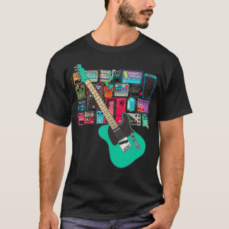 Camiseta Vintage Stompbox Guitar Elétrico Presente para