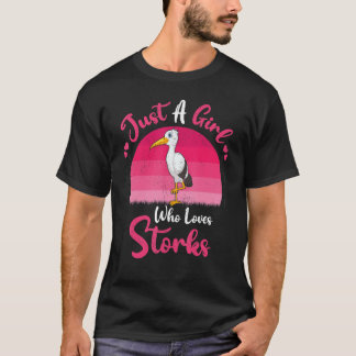 Camiseta Vintage Stork Bird É Apenas Uma Rapariga Que Adora