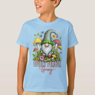 Camiseta Vintage Style Lovely Gnome com Mushroom Art