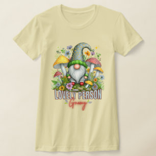 Camiseta Vintage Style Lovely Gnome com Mushroom Art