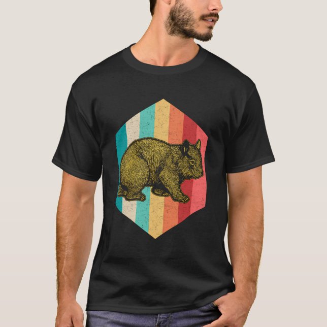 Camiseta Vintage Style Wombat Animal Retro Wombat Natal (Frente)