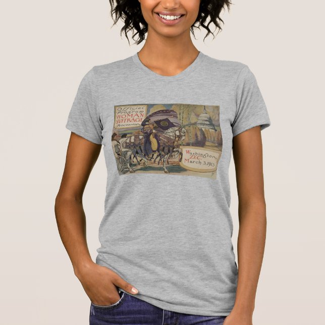 Camiseta Vintage Suffrage Poster dos Direitos da Mulher (Frente)