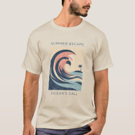 Camiseta Vintage Summer Escape Ocean Wave Retro Surf Graphi