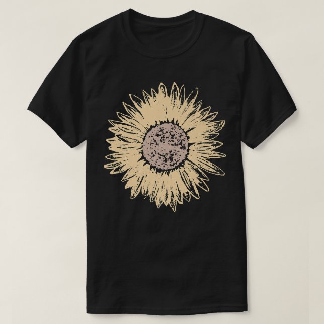 Camiseta Vintage Sunflower Art Fall Autumn Mulheres (Frente do Design)
