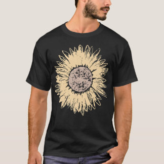 Camiseta Vintage Sunflower Art Fall Autumn Mulheres
