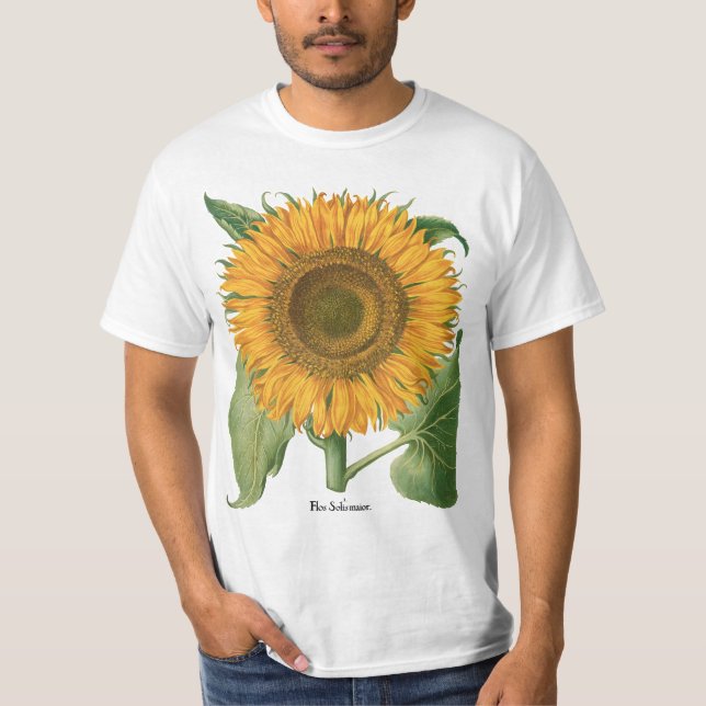 Camiseta Vintage Sunflower Flower por Basilius Besler (Frente)