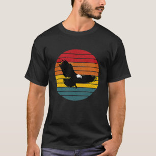 Camiseta Vintage Sunset Bald Eagle Silhoule 1
