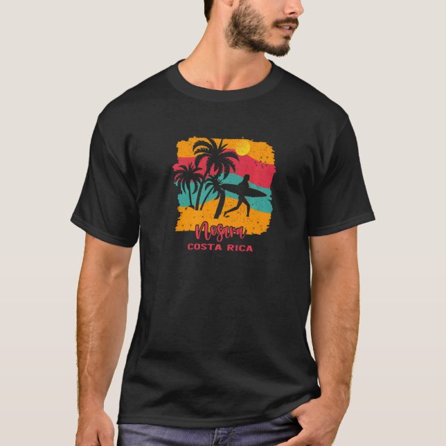 Camiseta Vintage Sunset Beach Surfing Nosara Costa Rica (Frente)