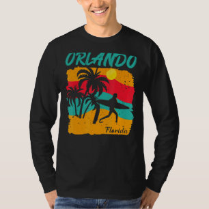 Camiseta Vintage Sunset Beach Surfing Orlando Florida Summe