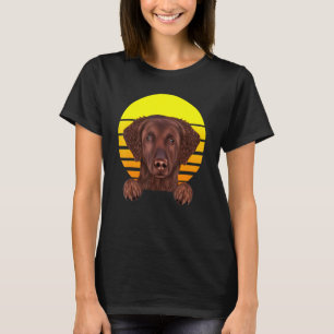 Camiseta Vintage Sunset Curly Retriever Cão