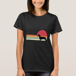 Camiseta Vintage Sunset Dachshund Silhouette Retro Style Do