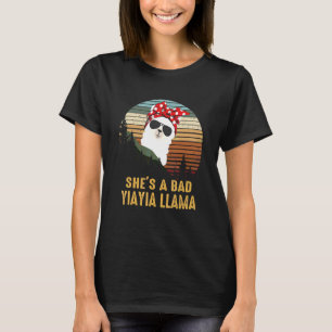 Camiseta Vintage Sunset Ela é uma Má Mãe de Yiayia Llama