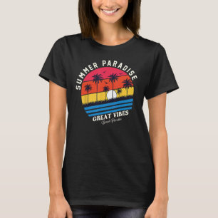 Camiseta Vintage Sunset Excelente Vibes Beach Surf Summer P