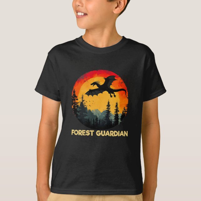 Camiseta Vintage Sunset Forest Dragon (Frente)