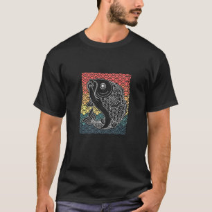 Camiseta Vintage Sunset Japonês Koi Fish Carp Tattoo