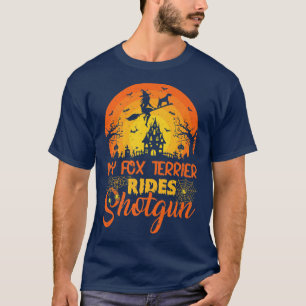 Camiseta Vintage Sunset My Fo Terrier Dog Ride Shotgun Hall