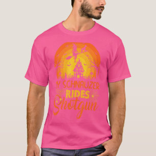 Camiseta Vintage Sunset My Schnauzer Dog Ride Shotgun Hallo
