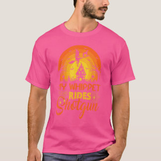 Camiseta Vintage Sunset My Whippet Dog Ride Shotgun Hallowe