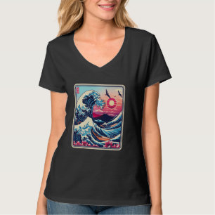 Camiseta Vintage Sunset Nature Lover Surf De Arte Onda Japo