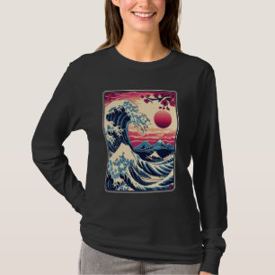 Camiseta Vintage Sunset Nature Lover Surf De Arte Onda Japo